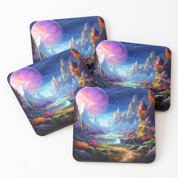 Item preview, Fantasy Landscape - Pink Moon Sky designed and sold by Fantasy Masterpiece.