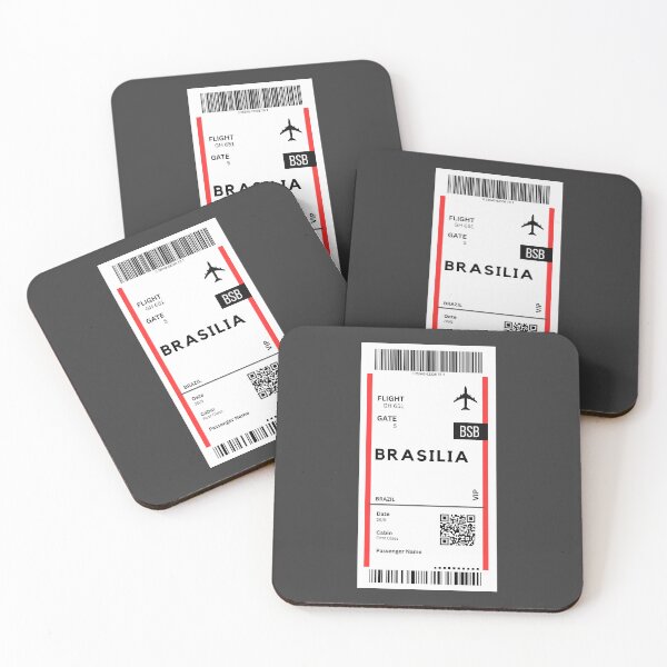 Item preview, Brasilia, Brazil Airplane Boarding Pass designed and sold by RoamInk.