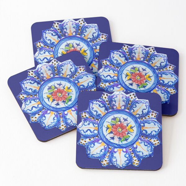 Item preview, Old Vintage Vestal Alcobaca Majolica Portugal Blue Floral Ceramic designed and sold by WheresMyMojo.