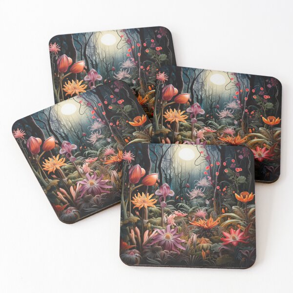 Item preview, Moonlit Exotic Flower Garden designed and sold by whitecat23.