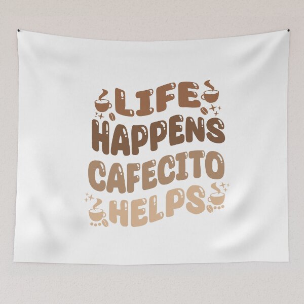 Item preview, Funny Colombian Coffe Quotes Life Happens Cafecito Helps designed and sold by saadabs.