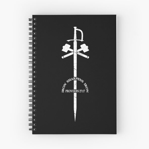Item preview, iron sharpens iron - chi rho symbol with sword and hammer - white design | bible verse | bible verse | scripture verse | Christian workout designed and sold by ZechJohnRB.