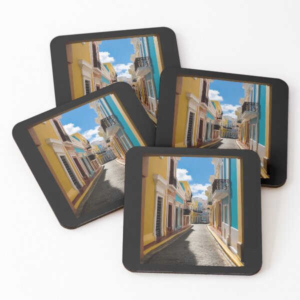 Item preview, Old San streets in Puerto Rico island ,vintage poster designed and sold by erozzz.