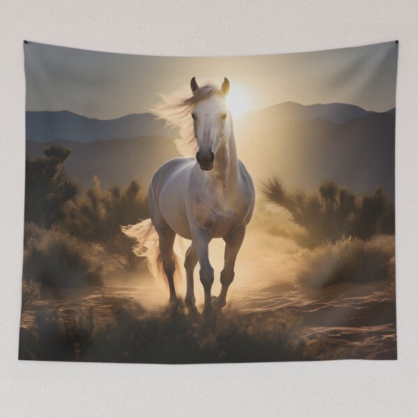 Item preview, Cinematic photography of a white horse designed and sold by dcrc.