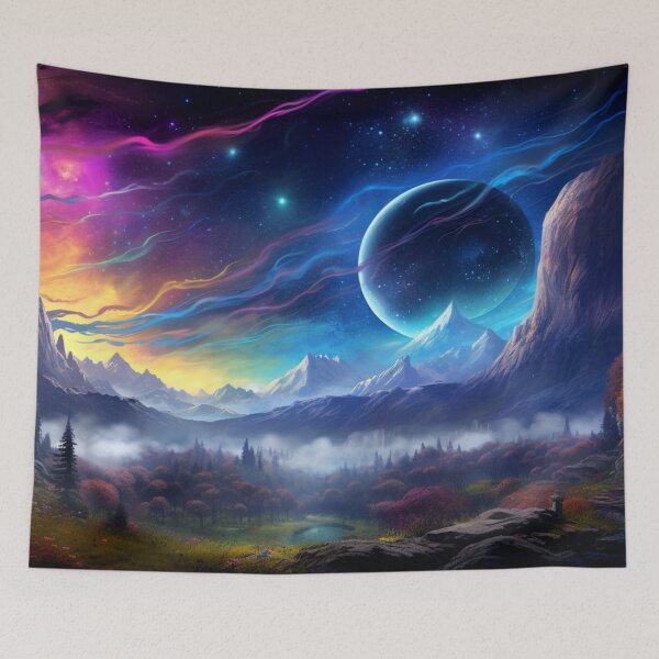 Item preview, Fantasy Landscape - Black Hole Ribbon Sky designed and sold by Fantasy Masterpiece.