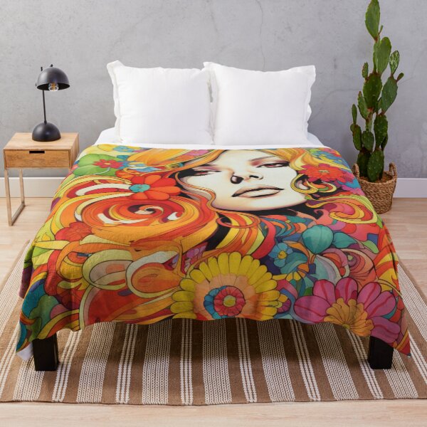 Item preview, Psychedelic 1970s Woman Flower Power designed and sold by whitecat23.