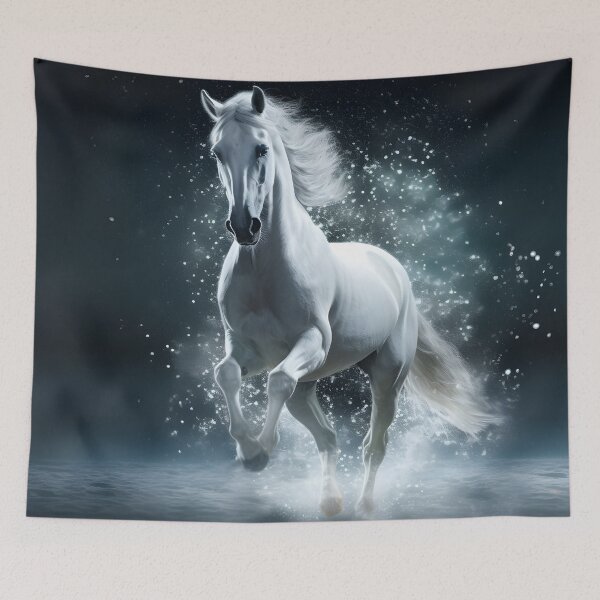 Item preview, Cinematic photography of a white horse designed and sold by dcrc.