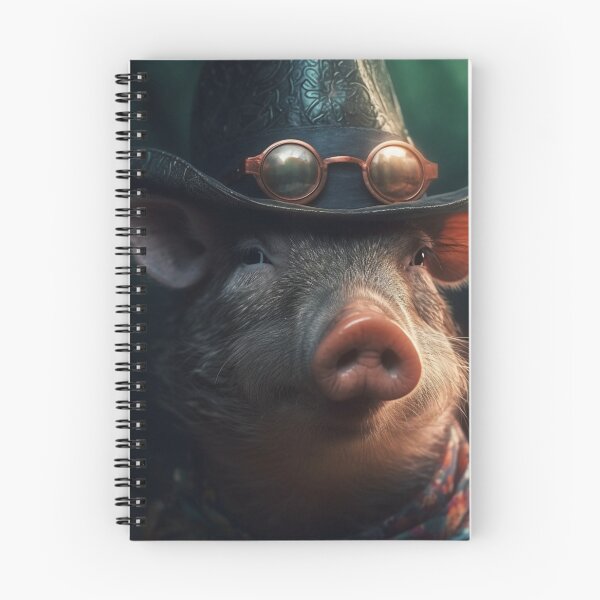 Item preview, Silly Cute Farm Animals Funny Artwork Pig in a Hat Unique Adorable Pet Art A310 designed and sold by MPCFICTION.