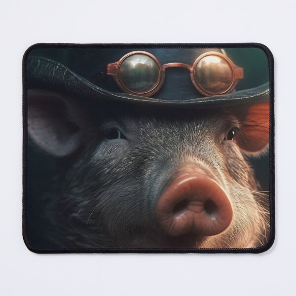 Item preview, Silly Cute Farm Animals Funny Artwork Pig in a Hat Unique Adorable Pet Art A310 designed and sold by MPCFICTION.