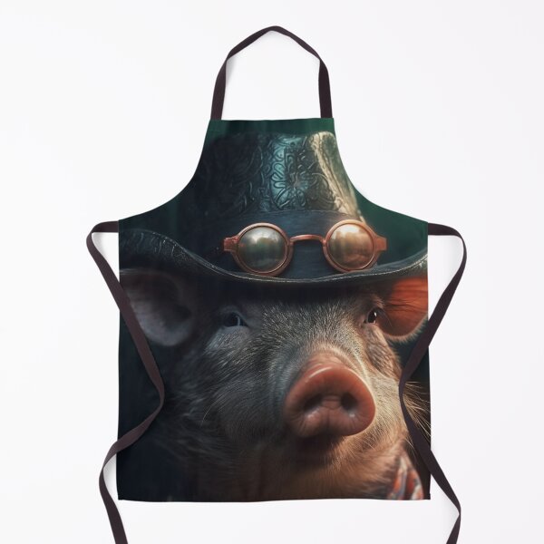 Item preview, Silly Cute Farm Animals Funny Artwork Pig in a Hat Unique Adorable Pet Art A310 designed and sold by MPCFICTION.