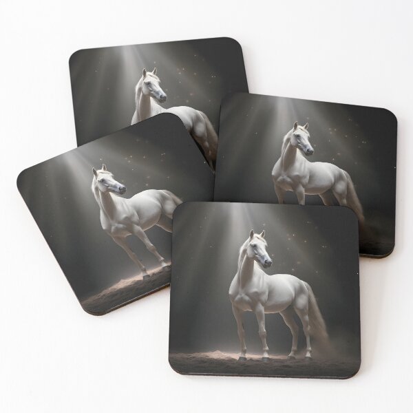 Item preview, cinematic photography of a white horse designed and sold by dcrc.
