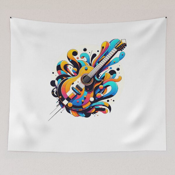Item preview, Guitar with Graffiti design designed and sold by YokujinDesign.