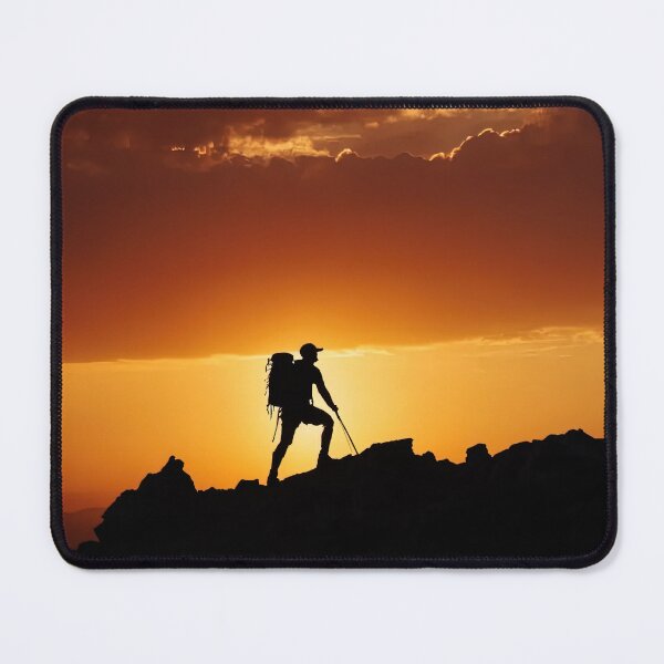 Item preview, Mountaineer at mountain peak in sunset designed and sold by stevanovicigor.