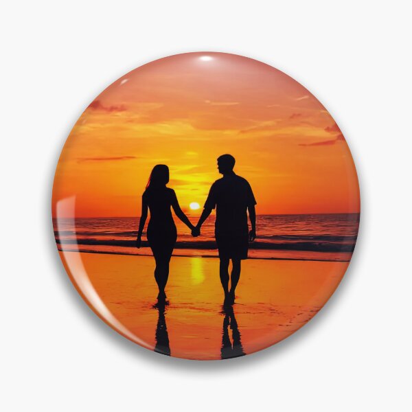 Item preview, Couple walking hand in hand towards the sunset on horizon designed and sold by stevanovicigor.