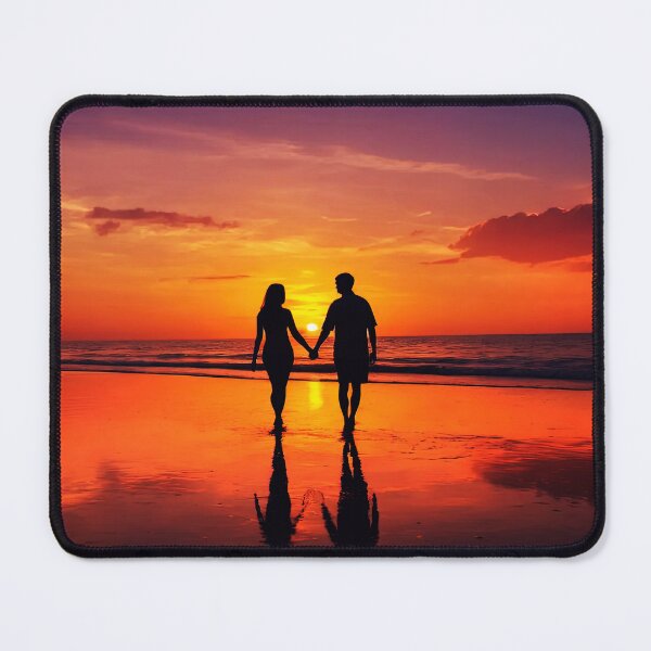 Item preview, Couple walking hand in hand towards the sunset on horizon designed and sold by stevanovicigor.