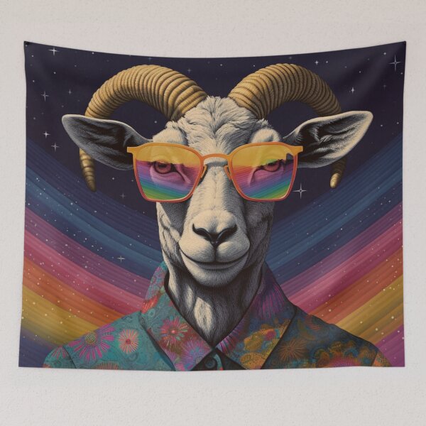 Artikelvorschau, Coole psychedelische Ziege entworfen und verkauft von whitecat23.