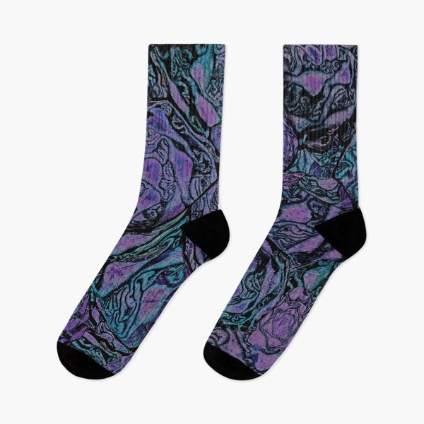 Item preview, Natural Rose Mosaic Pattern in Turquoise Green Blue Teal Purple designed and sold by jocelynsart.
