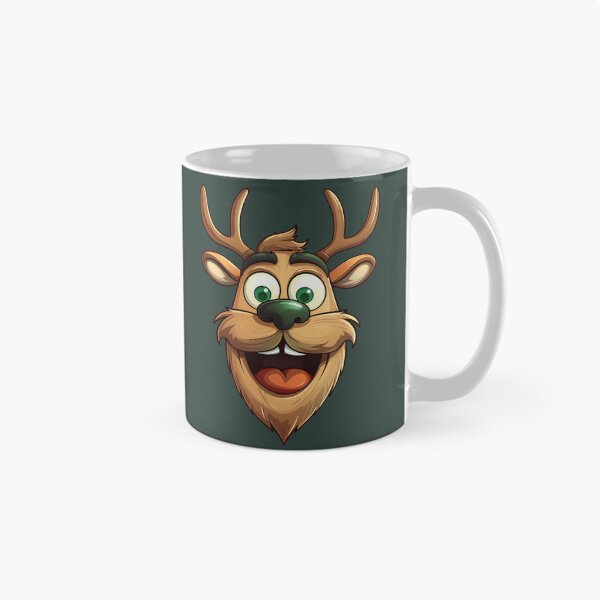 Item preview, Festive Reindeer Cartoon Face Design - Hilarious Holiday Apparel  designed and sold by PandaTShirtShop.