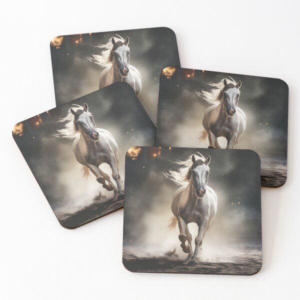 Item preview, cinematic photography of a white horse designed and sold by dcrc.