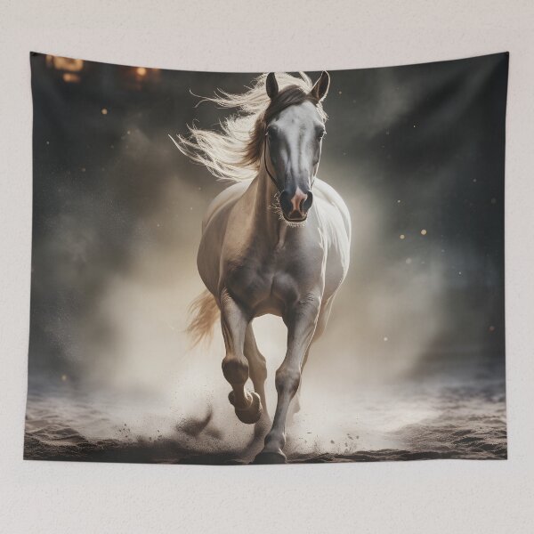 Item preview, cinematic photography of a white horse designed and sold by dcrc.