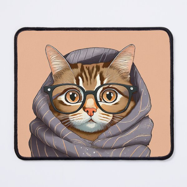 Item preview, Winter Cat Wrapped In Blanket With Glasses designed and sold by Lelijo.