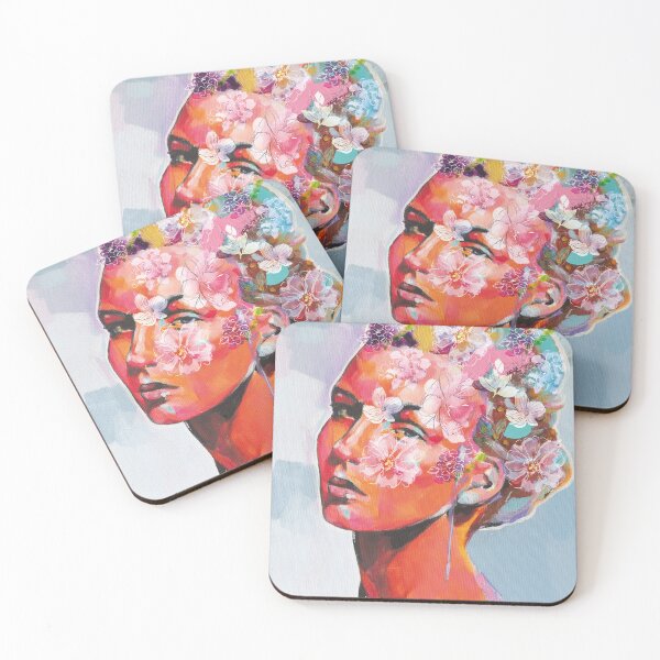 Item preview, Flowers Woman floral motifs Orange Artist Delicacy designed and sold by MagdaKlosArt.