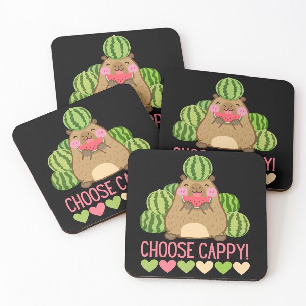 Item preview, Choose cappy! Cute capybara hearts designed and sold by EvergreenWhimsy.