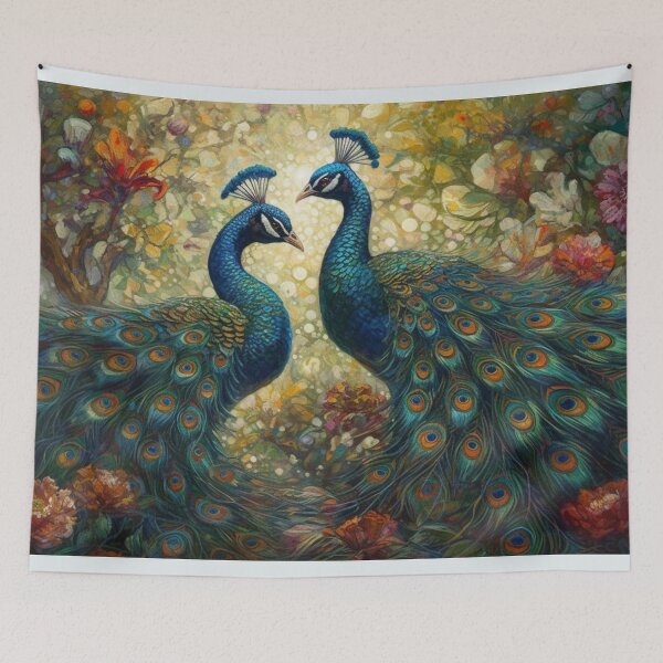 Item preview, Rare Wildlife Abstract Wall Art Peacocks Animals Oil Painting B159 designed and sold by MPCFICTION.