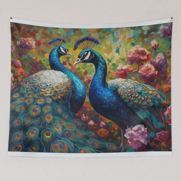 Item preview, Rare Wildlife Abstract Wall Art Peacocks Animals Oil Painting B161 designed and sold by MPCFICTION.