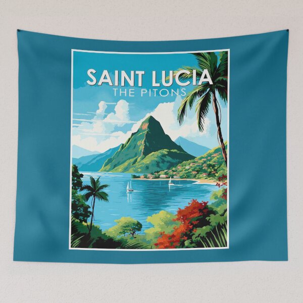 Item preview, Saint Lucia The Pitons : Travel and Tourism Advertising Print designed and sold by posterbobs.