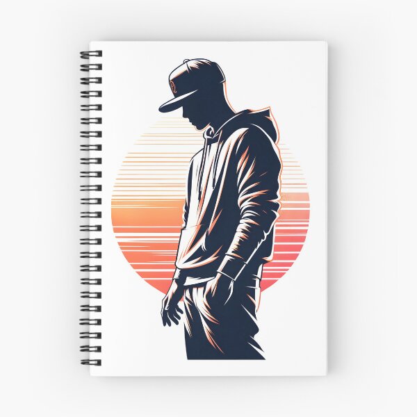 Item preview, Sunset Silhouette Minimalist Rapper with Basecap - Elegant Modern Art designed and sold by Snifferius.
