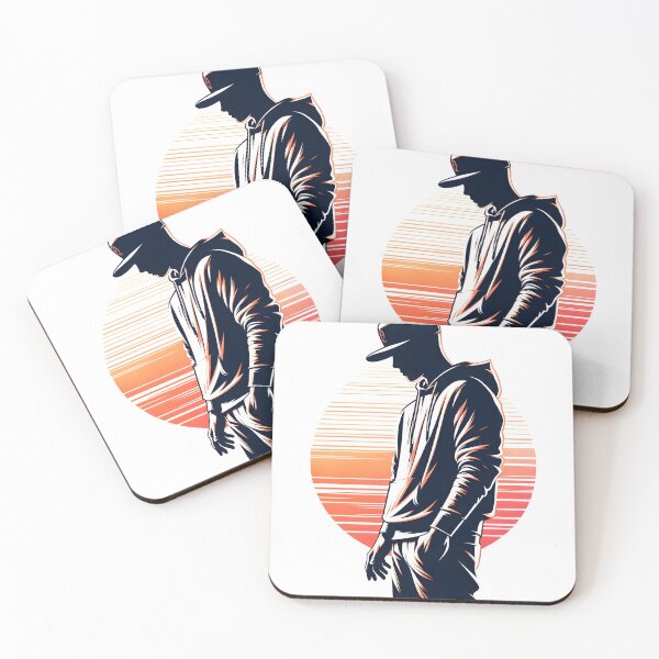 Item preview, Sunset Silhouette Minimalist Rapper with Basecap - Elegant Modern Art designed and sold by Snifferius.