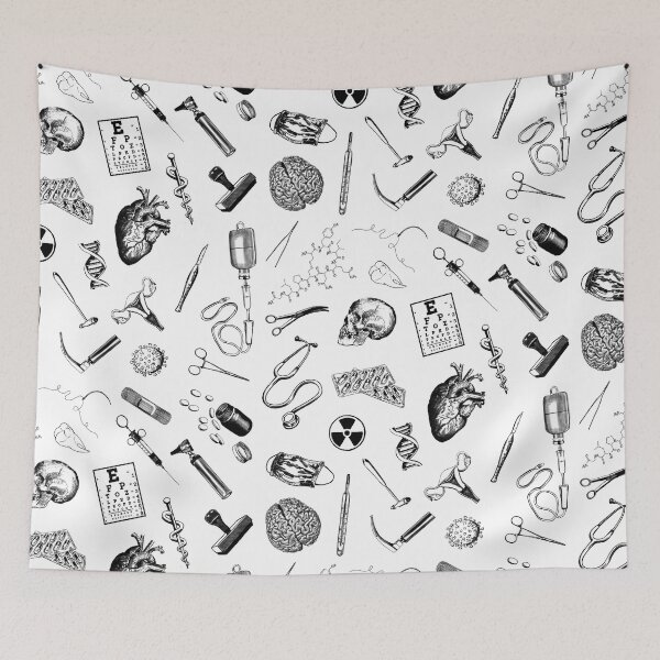 Item preview, Medical symbols for doctors and healthcare workers, minimalistic black and white designed and sold by Drawmecute.