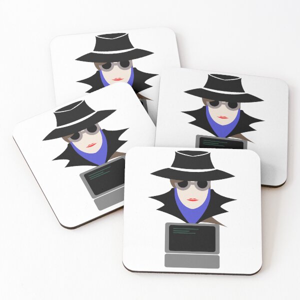 Item preview, Lady Black (Cauc W/Computer): A Cybersecurity Design designed and sold by McNerdic.