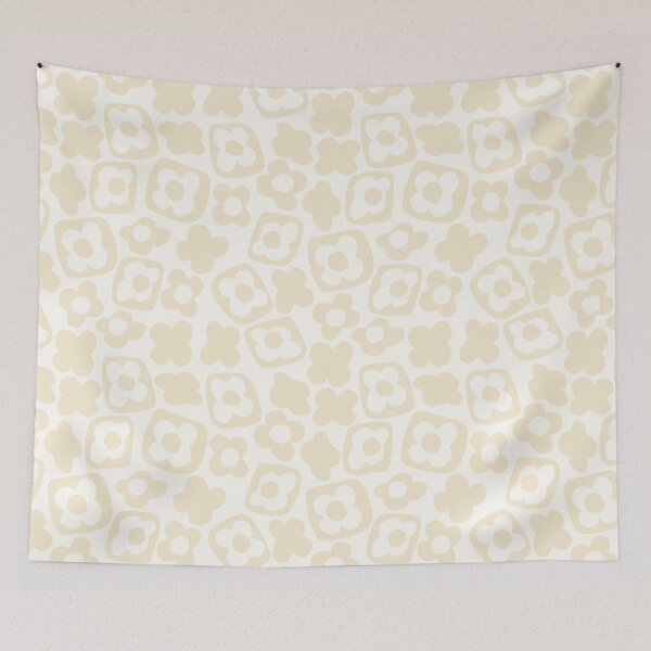 Item preview, BOHO BOXY MODERN FLOWER PATTERN NEUTRAL BEIGE CREAM designed and sold by blomastudios.