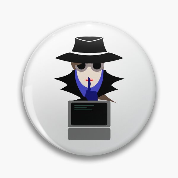 Item preview, Lady Black Shush (Cauc W/Computer): A Cybersecurity Design designed and sold by McNerdic.