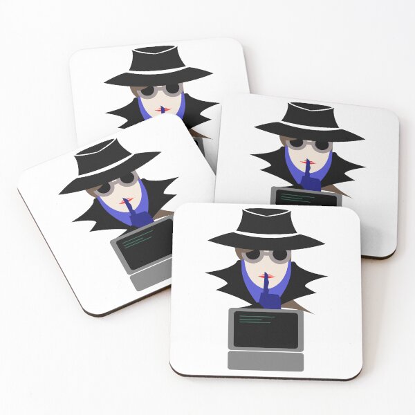 Item preview, Lady Black Shush (Cauc W/Computer): A Cybersecurity Design designed and sold by McNerdic.