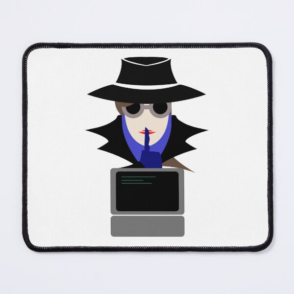 Item preview, Lady Black Shush (Cauc W/Computer): A Cybersecurity Design designed and sold by McNerdic.