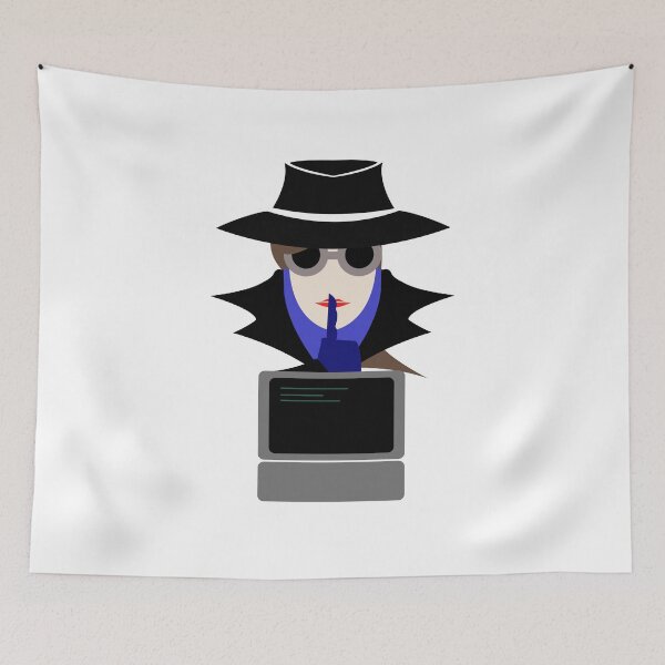Item preview, Lady Black Shush (Cauc W/Computer): A Cybersecurity Design designed and sold by McNerdic.