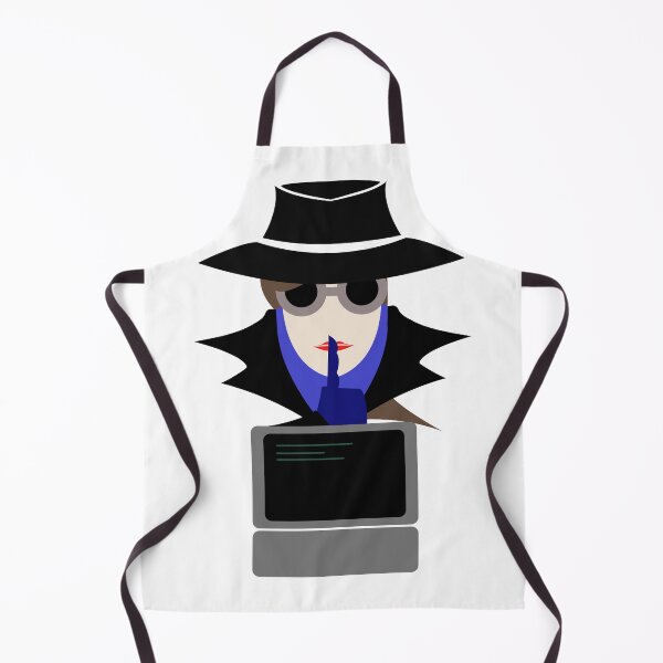 Item preview, Lady Black Shush (Cauc W/Computer): A Cybersecurity Design designed and sold by McNerdic.