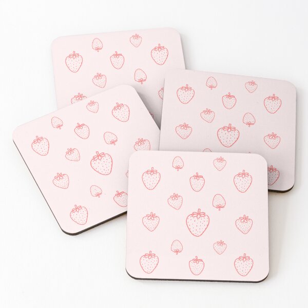 Item preview, Pink strawberries border, cottagecore designed and sold by StudioPandC.