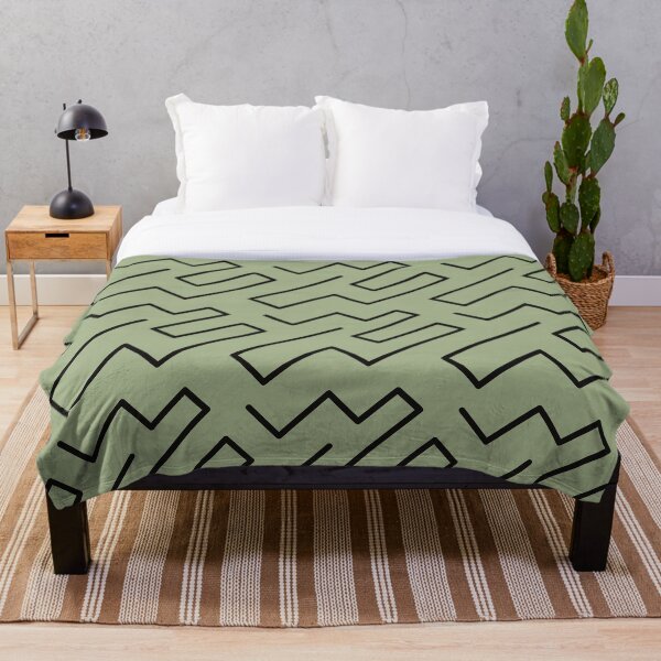 Item preview, Patrón contemporáneo geométrico verde salvia y negro designed and sold by InteriorRefine.