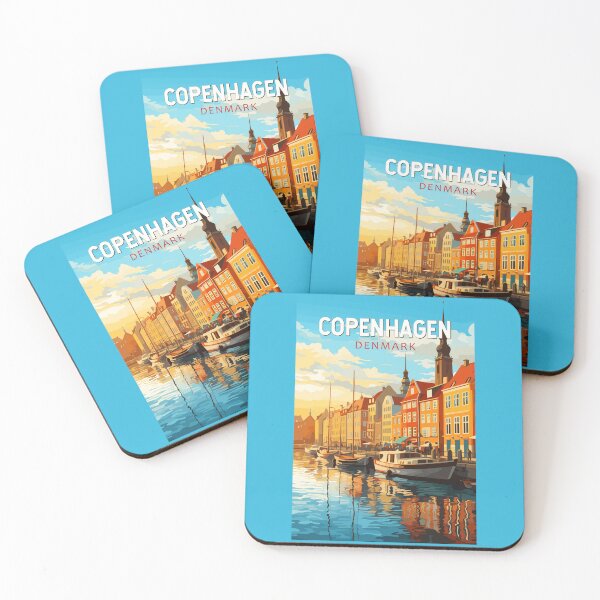 Item preview, Copenhagen Denmark Travel Art Vintage designed and sold by KrisSidDesigns.