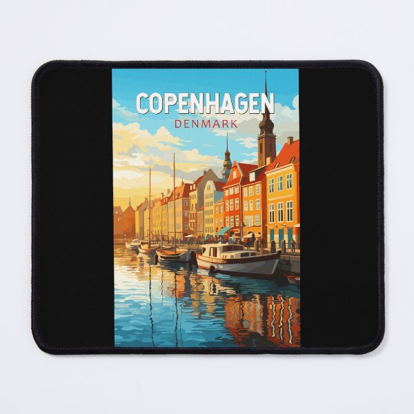 Item preview, Copenhagen Denmark Travel Art Vintage designed and sold by KrisSidDesigns.