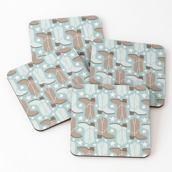Item preview, Cowboy Boots Pattern (blue/brown) designed and sold by Design Minds Boutique.