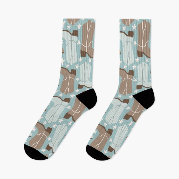Item preview, Cowboy Boots Pattern (blue/brown) designed and sold by Design Minds Boutique.