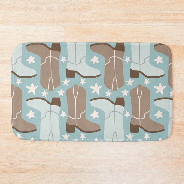 Item preview, Cowboy Boots Pattern (blue/brown) designed and sold by Design Minds Boutique.