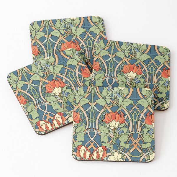 Item preview, Art Deco Nouveau Inspired Floral Tapestry designed and sold by digitalvintage.