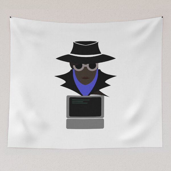 Item preview,  Lady Black (Afro W/Computer): A Cybersecurity Design designed and sold by McNerdic.