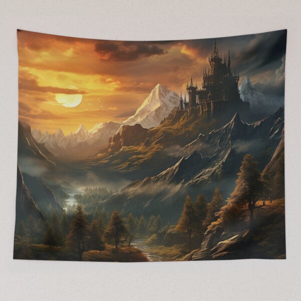 Item preview, Fantasy Landscape - Castle in the Mountains designed and sold by Fantasy Masterpiece.